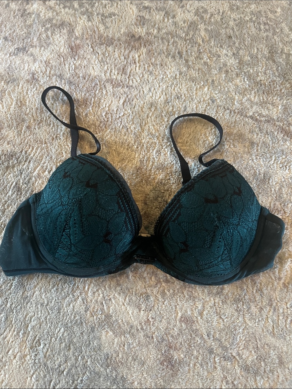 Calvin Klein Deep Teal Lace Push-Up Bra 34B